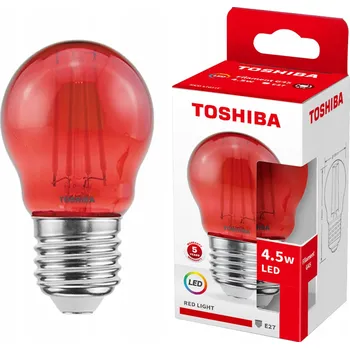 Žárovka LED žárovka E27 G45 4,5W = 40W červená Filament TOSHIBA