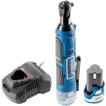 Dílna DEDRA aku úhlová ráčna 12V/2Ah, 3/8", 45Nm, 300 ot./min., nabíječka DED7302, DED7310T11