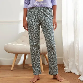 Dámská móda Pyžamové kalhoty s potiskem Nature Sauvage šedozelneá/režná 46/48