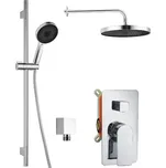 kielle Vega - Sprchový set s baterií pod omítku, pro 2 spotřebiče, s příslušenstvím a tělesem, chrom 20618SP20