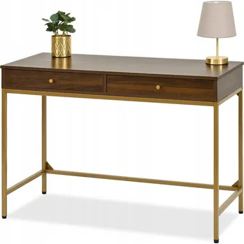 Psací stůl Obdélníkový psací stůl Mebel-Partner 110 x 48 x 76 cm ořech, zlatý