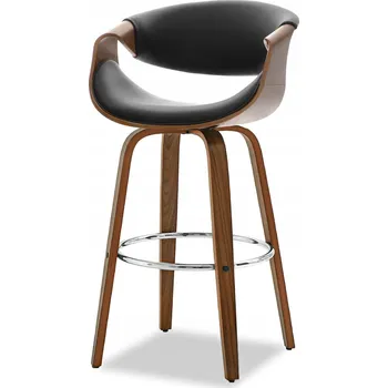 Barová židle Barová Židle Mebel-Partner ořech, výška 105 cm, umělá kůže