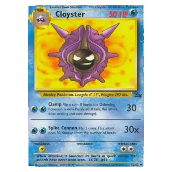Karetní hra Pokémon FO 32/62 Cloyster - Fossil Stav: Excellent