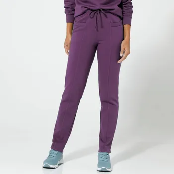 Pánské kalhoty Jednobarevné moltonové dlouhé kalhoty fialová 56