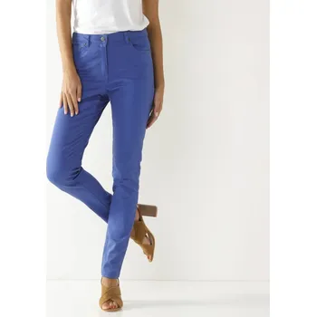 Dámské kalhoty Úzké dlouhé tvilové kalhoty tmavě modrá 44