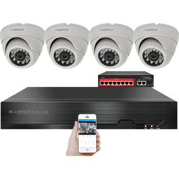 Kompletní kamerový systém 4K IP 4 kamerový set s externím PoE XM-402D-Ext. 8MPx, CZ menu