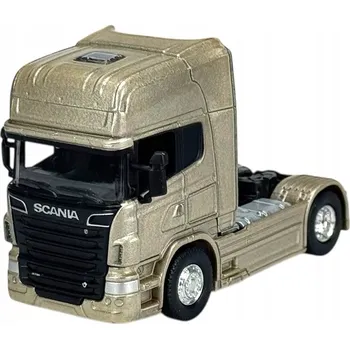 autíčko WELLY SCANIA V8 R730 ZLATÁ 1:64 TIR NÁKLADNÍ AUTO TAHACÍ VOZIDLO NOVÝ MODEL KOVOVÝ 68020