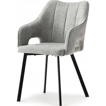 Jídelní židle Židle Mebel-Partner CORBET šedá umělá kůže s područkami