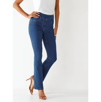 Dámské legíny Strečové rovné džegíny modrá 38