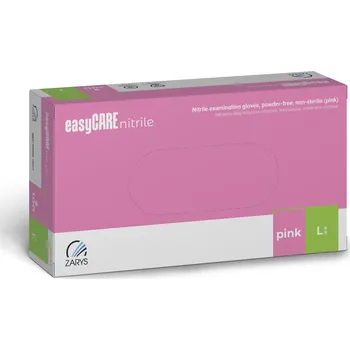 Vyšetřovací rukavice Nitrilové rukavice easyCARE Zarys růžová 100 ks Velikost: L