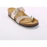 Pantofle na korkové klínové podrážce zlatá 41