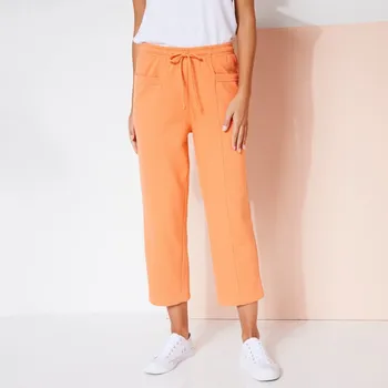 Dámské kalhoty 7/8 moltonové kalhoty meruňková 38/40