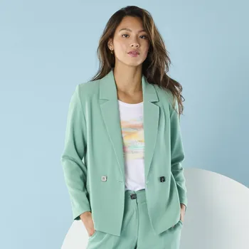 Dámské sako Splývavý blejzr pro menší postavu zelená 38