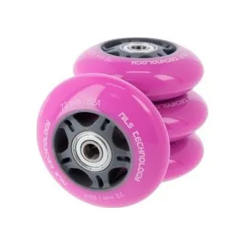 Kolečkové brusle PU kolečka s ložisky NILS EXTREME 72x24mm ABEC 7 růžové