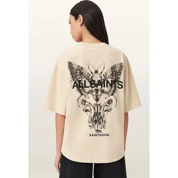 Pánské tričko Bavlněné tričko AllSaints HALIS W140JE béžová 02X, vel. M