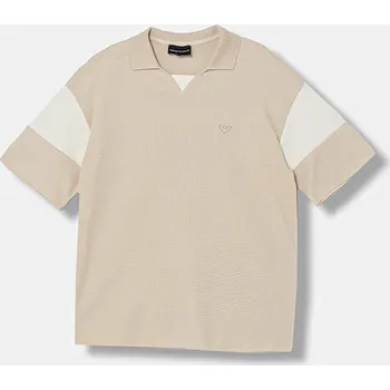 Chlapecké tričko Dětské bavlněné polo tričko Emporio Armani EB000966.AF21879 béžová 80X, vel. 176
