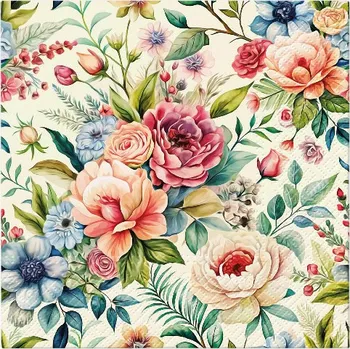 Papírový kapesník Paw Ubrousky PAW Dekor L (20ks) Rustic Bloom 615464