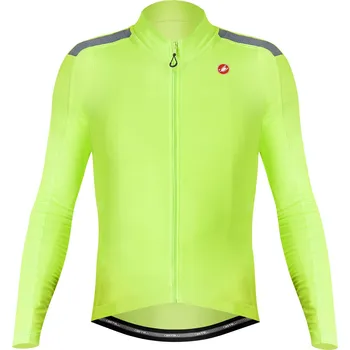 cyklistický dres dres s dlouhým rukávem Castelli Puro 4 Jersey Electric Lime 3XL