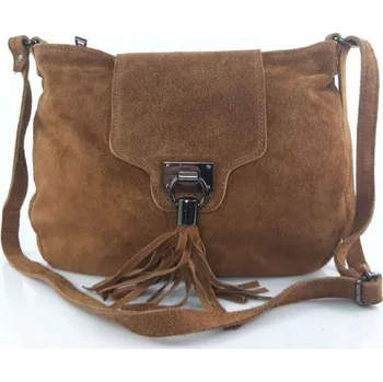 Kabelka Kožená crossbody kabelka Vera Pelle VPZ55R hnědá