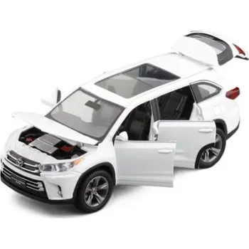 autíčko Toyota Highlander kovový model hračka na baterie světla zvuk 1:32 Bílá