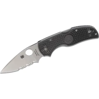 Spyderco C41PSBK5 Native 5 Part. Serrated kapesní nůž 7,6 cm, Satin, černá, FRN