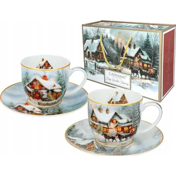 Sada 2 vánočních šálků cca 240 ml - Zimní idylka (CARMANI)