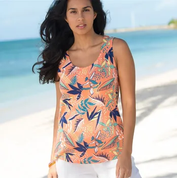 Dámské tričko Top s potiskem oranžová/nám.modrá 38/40