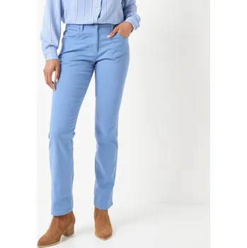 Dámské kalhoty Tvarující rovné kalhoty s 5 kapsami modrošedá 52