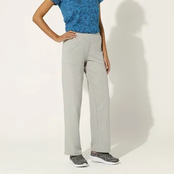 Dámské kalhoty Široké moltonové kalhoty šedý melír 54