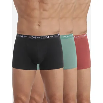 Boxerky Sada 3 boxerek Dim® černá+zelená+cihlová 109/116 (XXL)