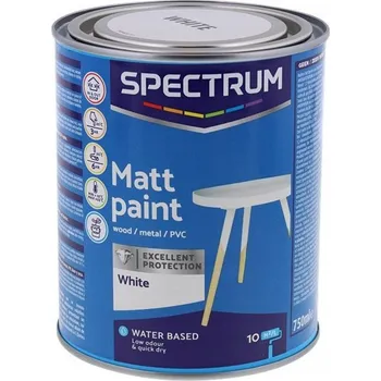 Lak na dřevo Akrylový lak bílý 0,75L White PREMIUM vodou ředitelný