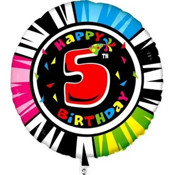 Balónek Fóliový balónek Grabo 5. Narozeniny 53 cm vícebarevný
