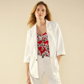 Dámské sako Splývavý blejzr s 3/4 rukávy režná 40