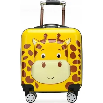 ECARLA Dětský cestovní kufr kabinové velikosti žlutá ŽIRAFA WP03