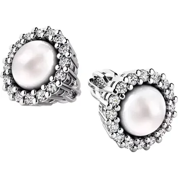 Náušnice Perlové náušnice se zirkony 10930-B-ZIR-FW