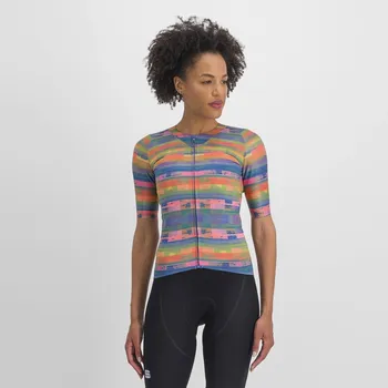 cyklistický dres dámský dres Sportful Glitch W Bomber Jersey Multicolor Papaya XL
