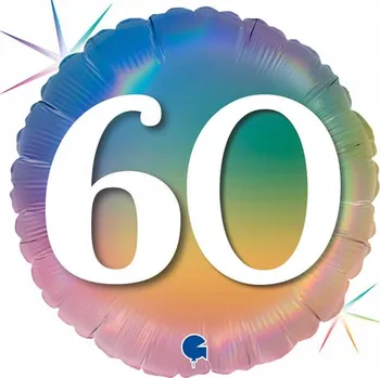 Balónek Fóliový balónek 60. NAROZENINY duhový BAREVNÝ velký