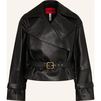 Dámský blejzr Hugo Dámská Kožená Bunda Lanitte, černá, 42