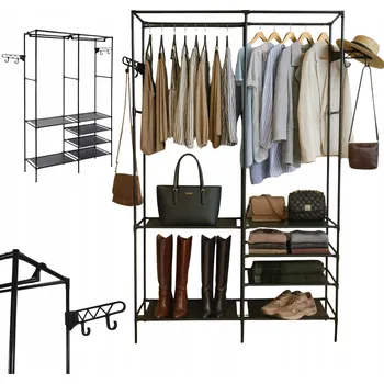 Věšák Stojací kovový věšák IN černý