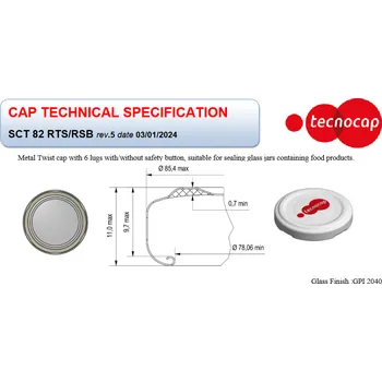 Víčko na zavařovací sklenici Tecnocap Víčko TO 82 stříbrné RSB steril TSR