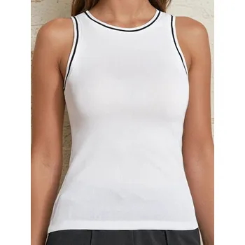 Dámské tričko Sinsay - Žebrovaný top - krémová - 3997Z-01X - 3997Z-01X-XXS