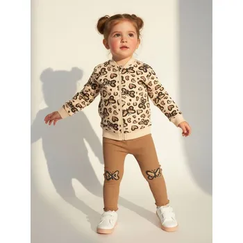 Dívčí mikina Sinsay - Mikina s potiskem motýlků a srdíček - krémová - 847DO-01X - 847DO-01X-98