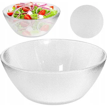 Salátová Mísa skleněná na salát miska talíř Puntíky