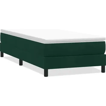 Postel Kontinentální postel sametová tmavě zelená 213 x 103 x 25 cm