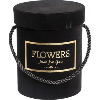 Úložný box Krabička - Flower box - černý samet