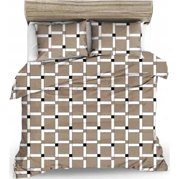 Povlečení Krepové povlečení 160x200 béžové s asymetrickou kostkou