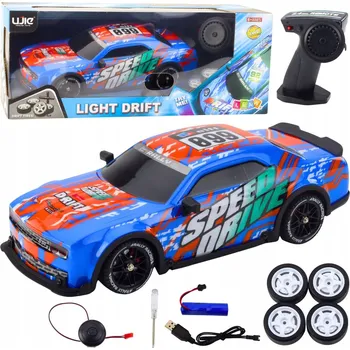 RC model Sportovní Auto Na Dálkové Ovládání RC Podsvícená Karoserie Drift Modré