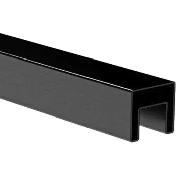 Madlo do koupelny Hahn Steel Hliníkové madlo na sklo - Satin-ELOX, černá