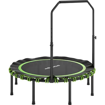 Trampolína Fitness trampolína s nastavitelným madlem | černo-zelená