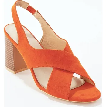 Dámské sandále Sandály s překříženými pásky, na podpatku terakota 41